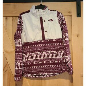 The North Face Aztec Fleece Half Zip Sz Large Womens L Maroon/Purple Cream